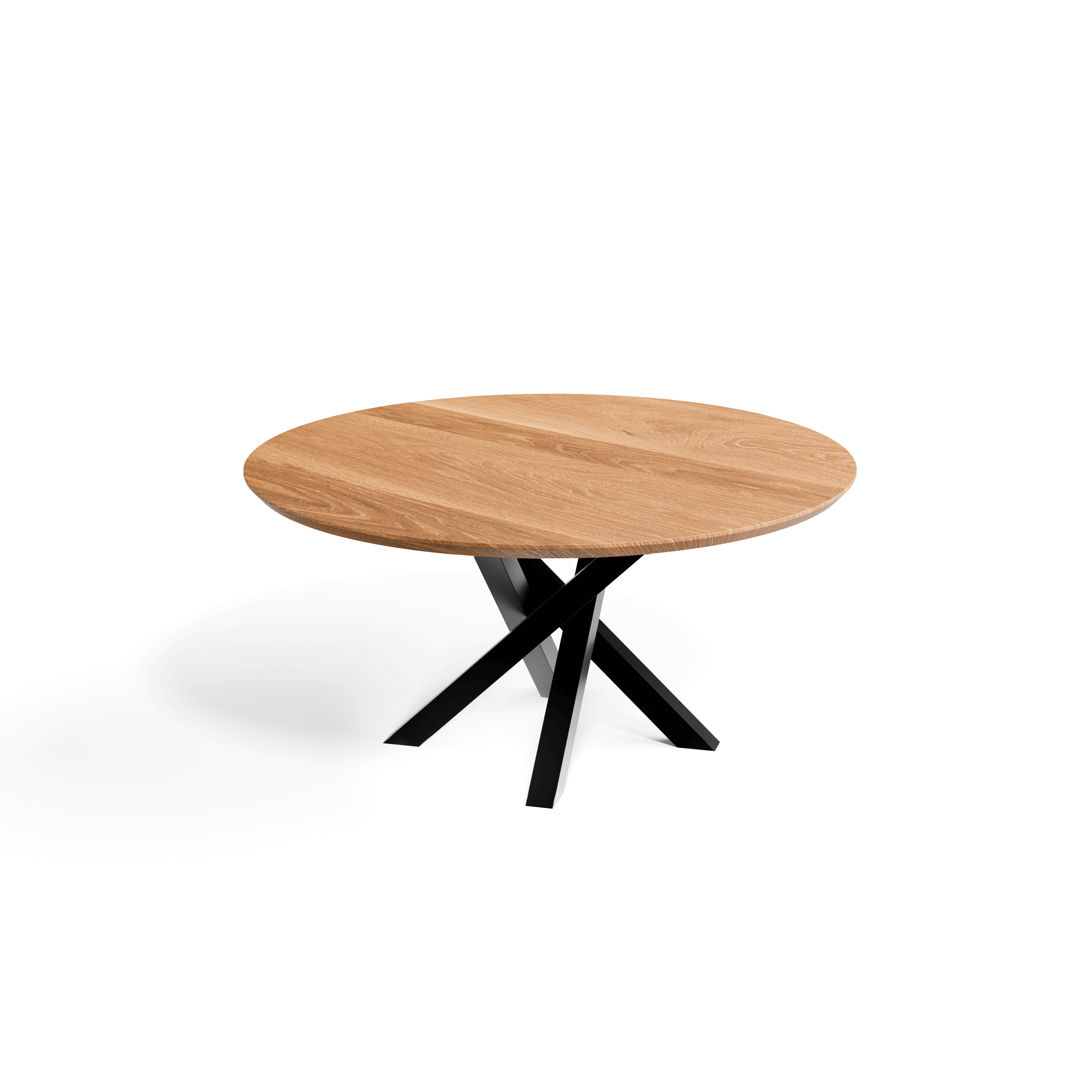 Oak Circular Dining Table — view or finish 9