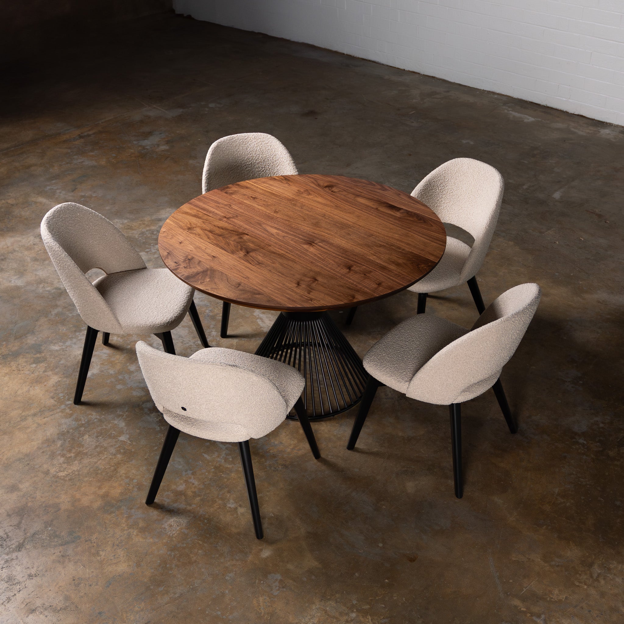 Walnut Circular Dining Table (Quick Ship)