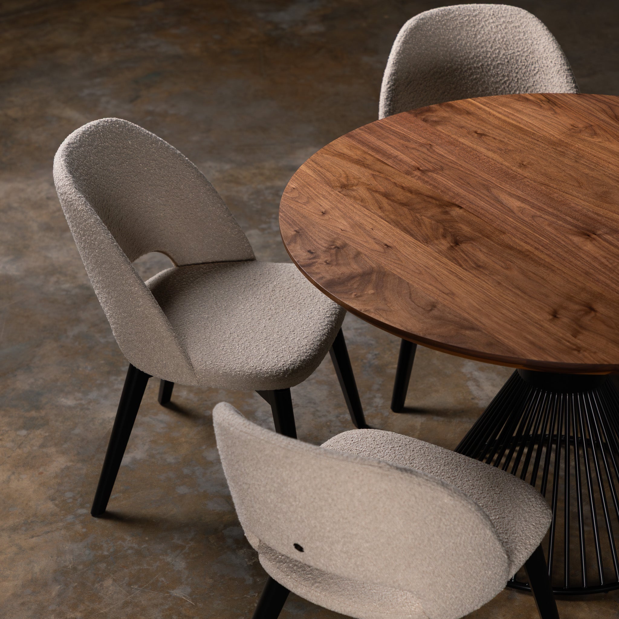 Walnut Circular Dining Table (Quick Ship) — view or finish 6