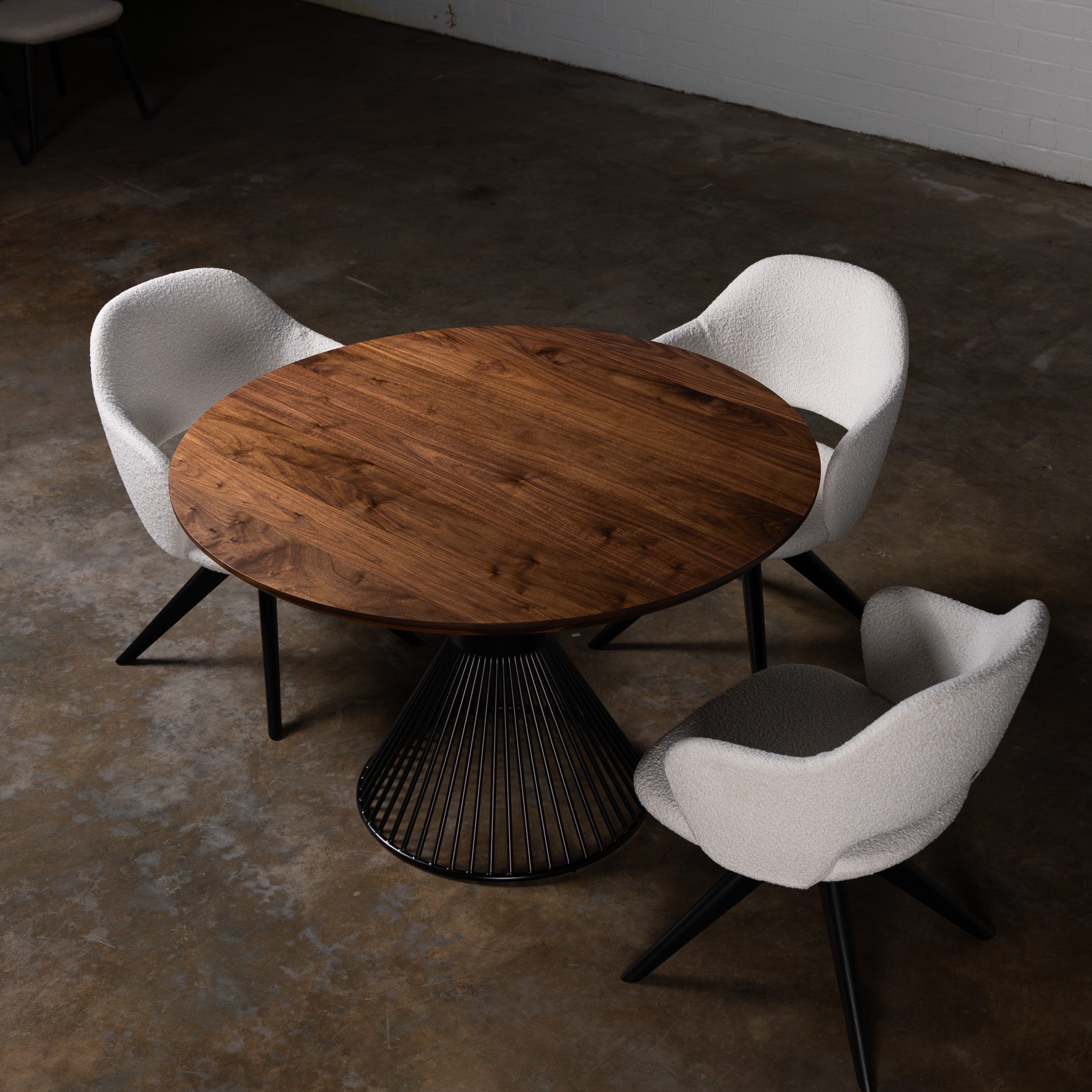 Walnut Circular Dining Table (Quick Ship) — view or finish 9