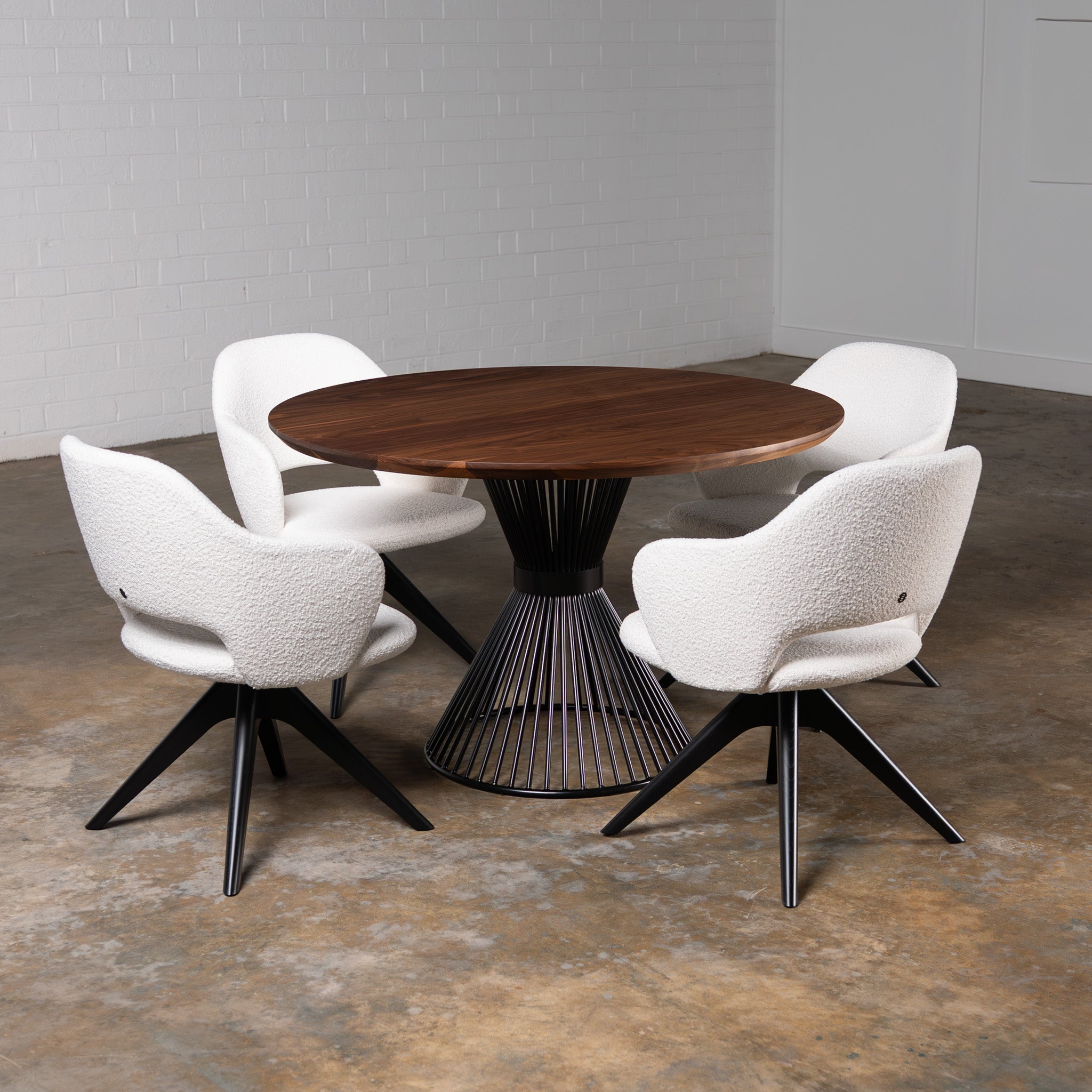 Walnut Circular Dining Table (Quick Ship) — view or finish 10
