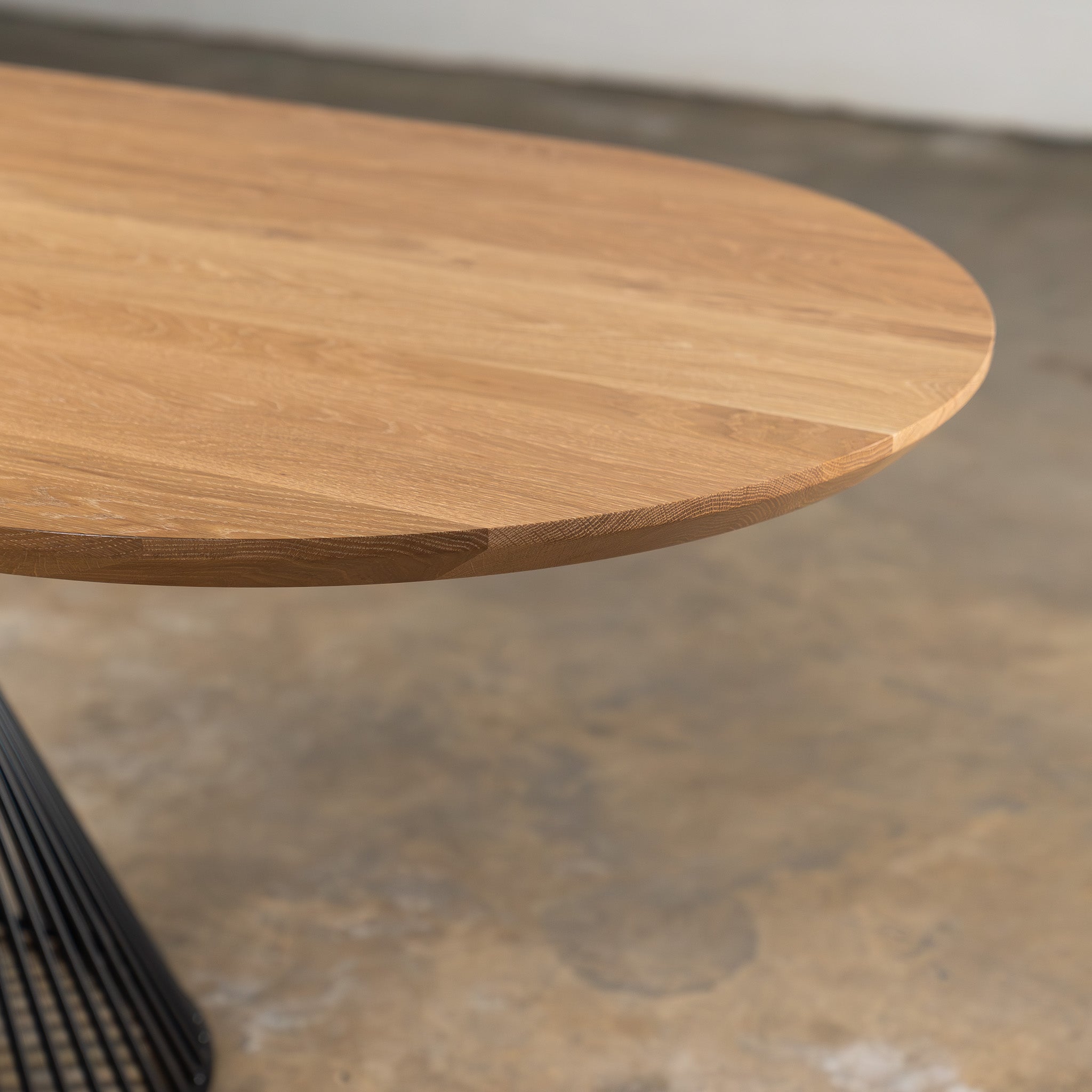 Oak Light White Racetrack Dining Table (Quick Ship) — view or finish 5