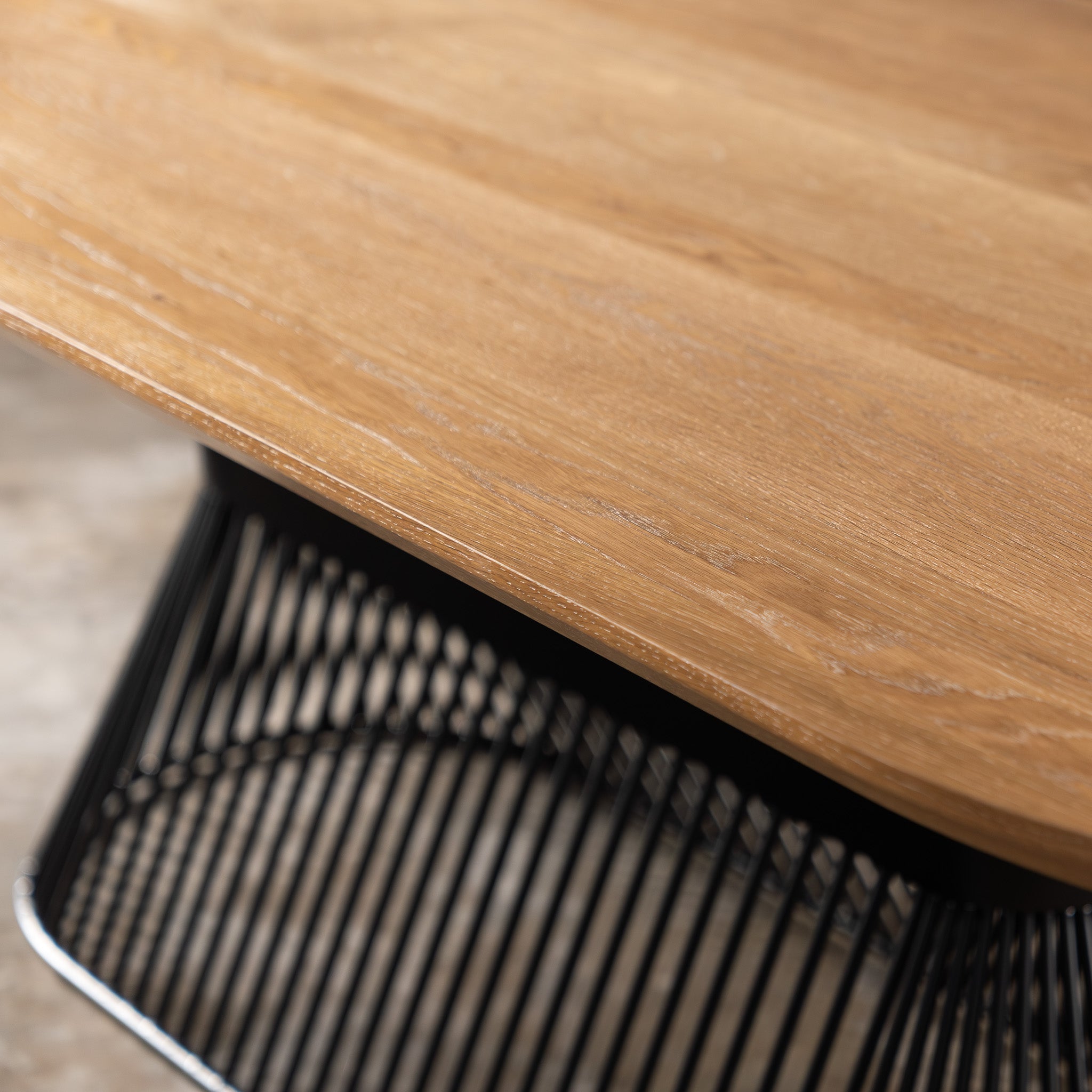 Oak Light White Racetrack Dining Table (Quick Ship) — view or finish 7