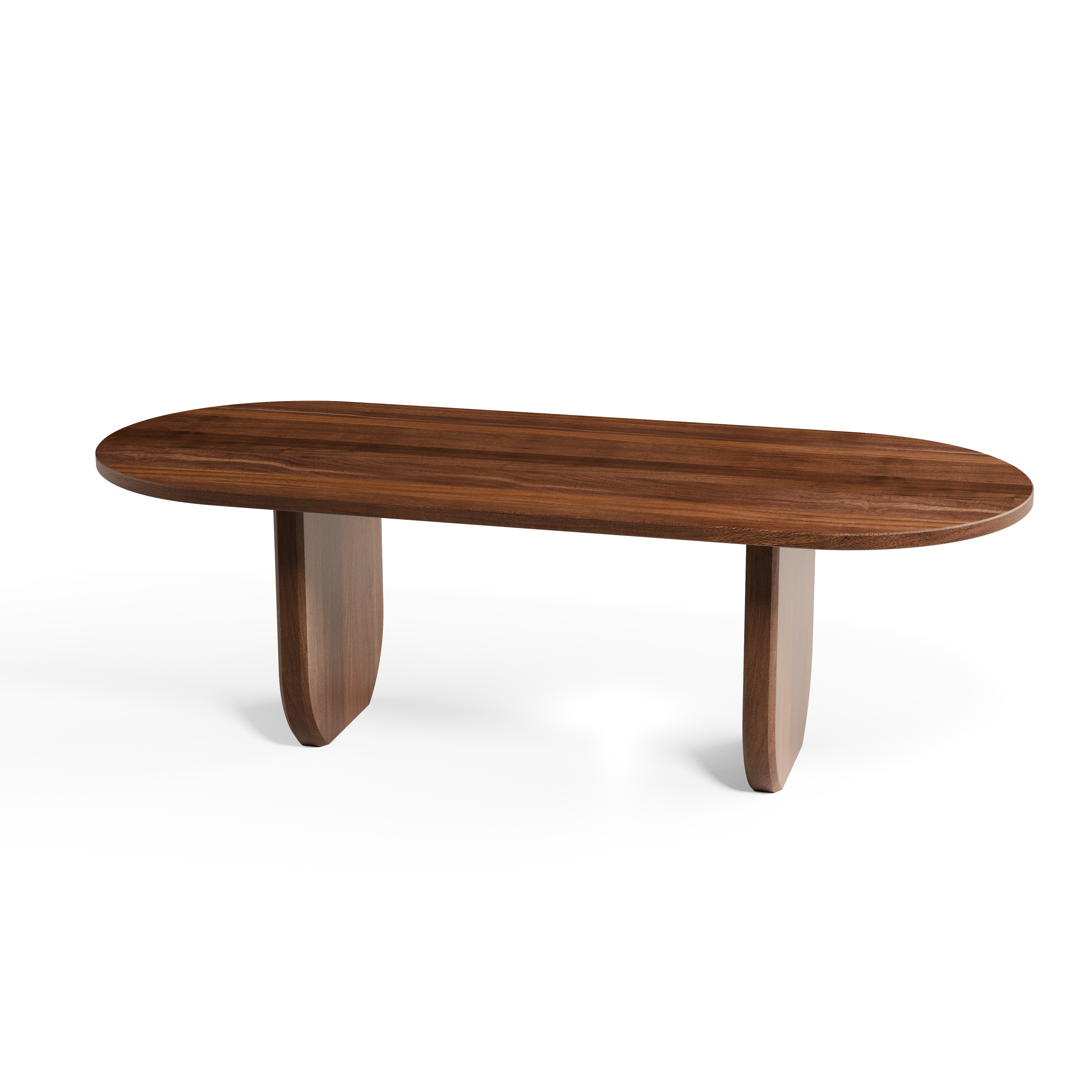 Walnut Racetrack Dining Table — view or finish 8