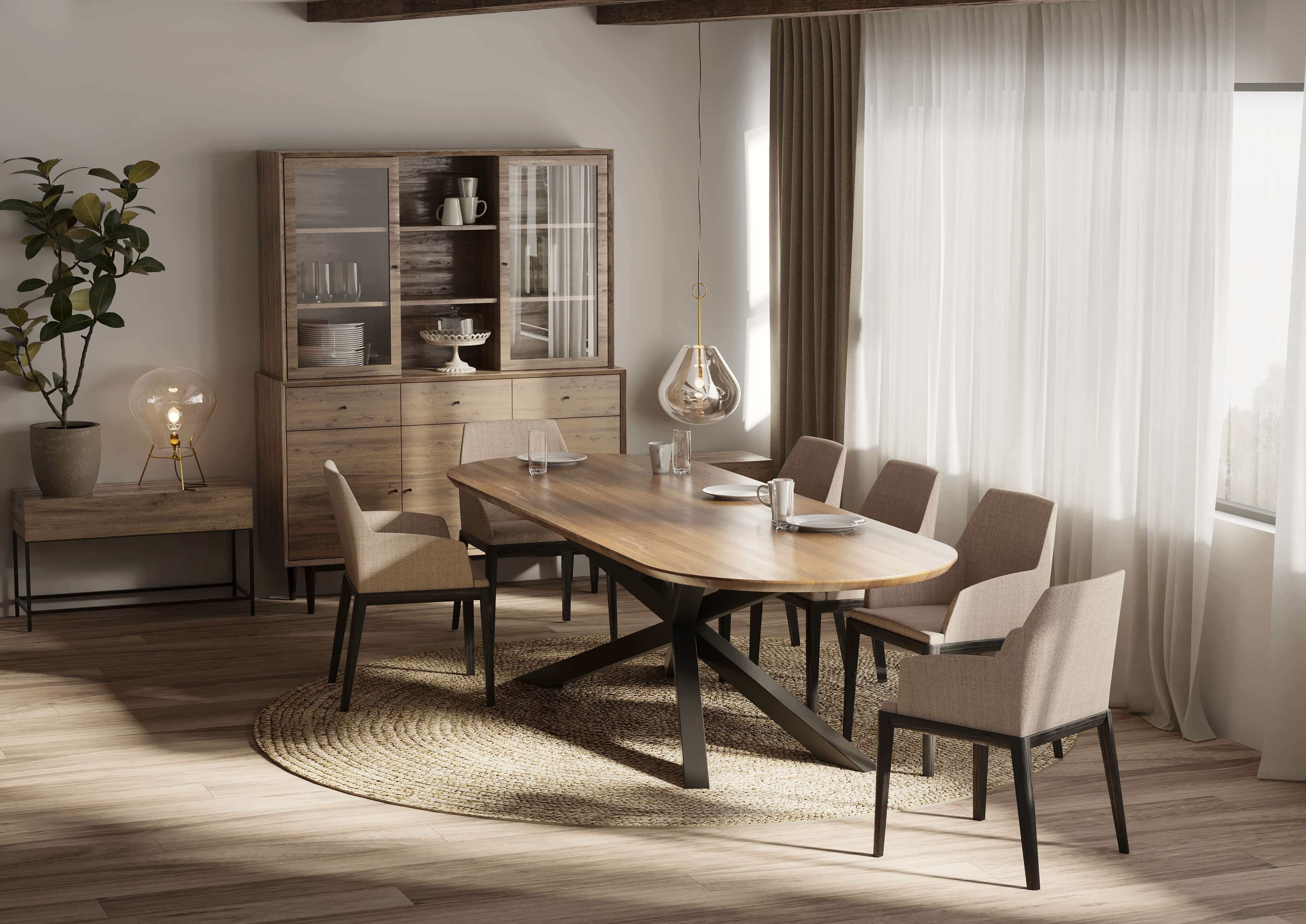 Oak Racetrack Dining Table — view or finish 2