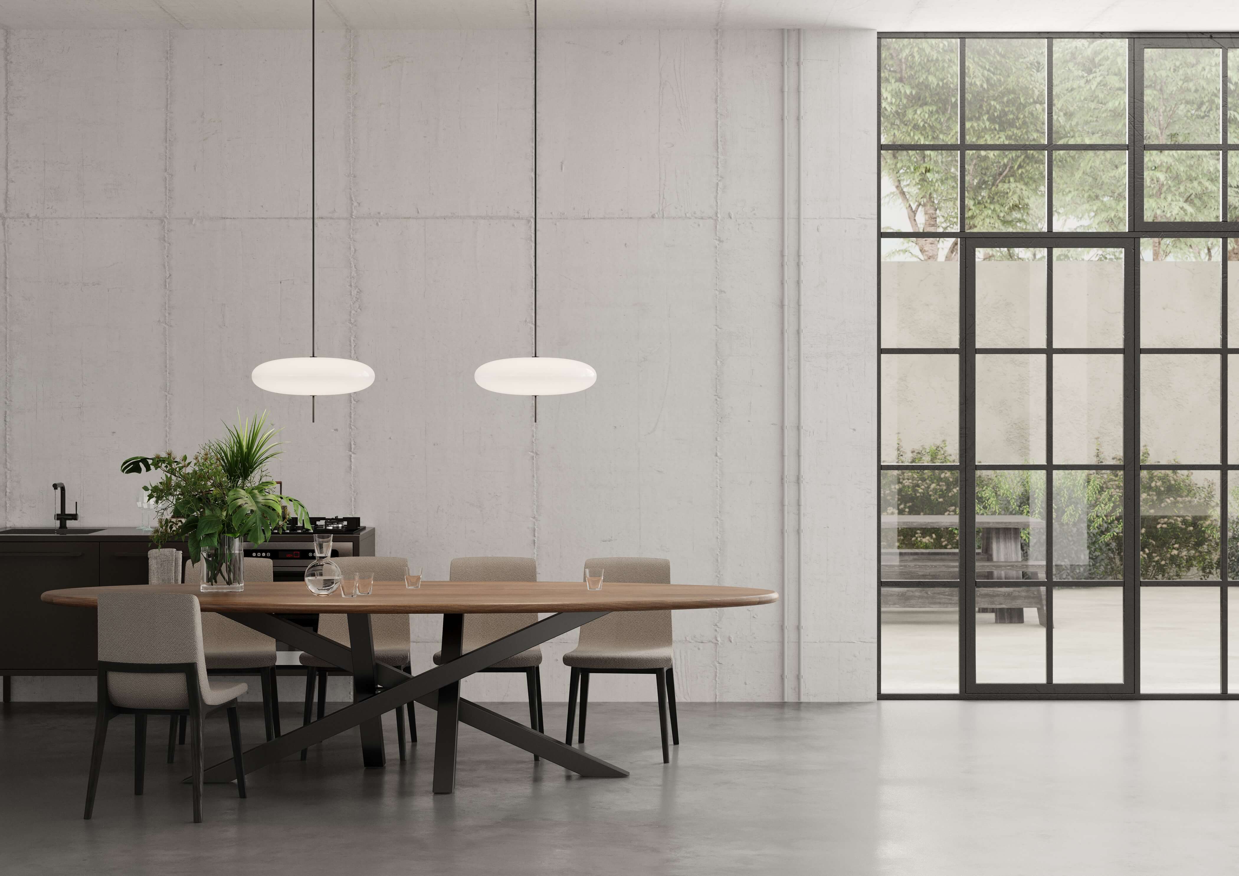 Oak Ellipse Dining Table — view or finish 2