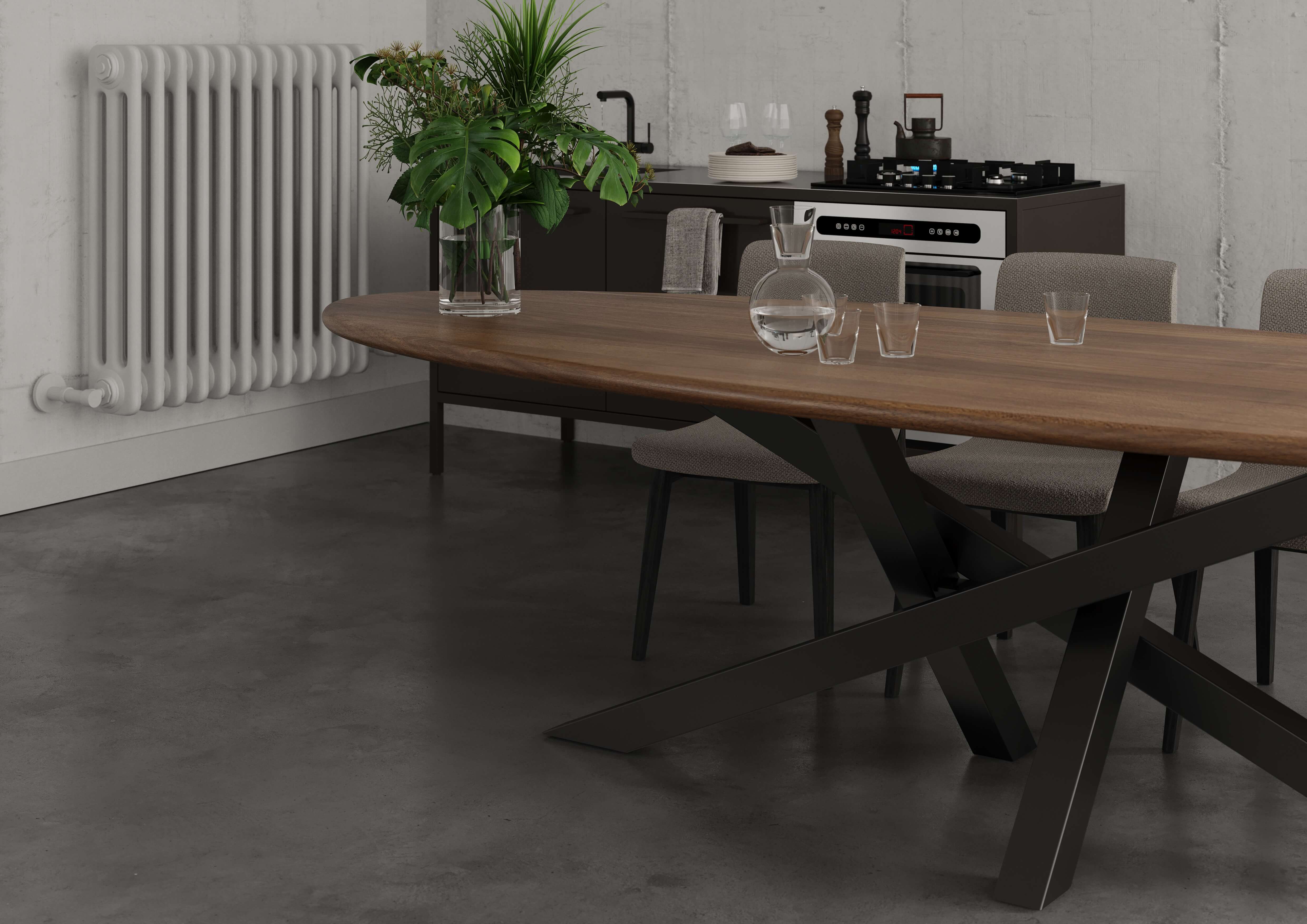 Oak Ellipse Dining Table — view or finish 5