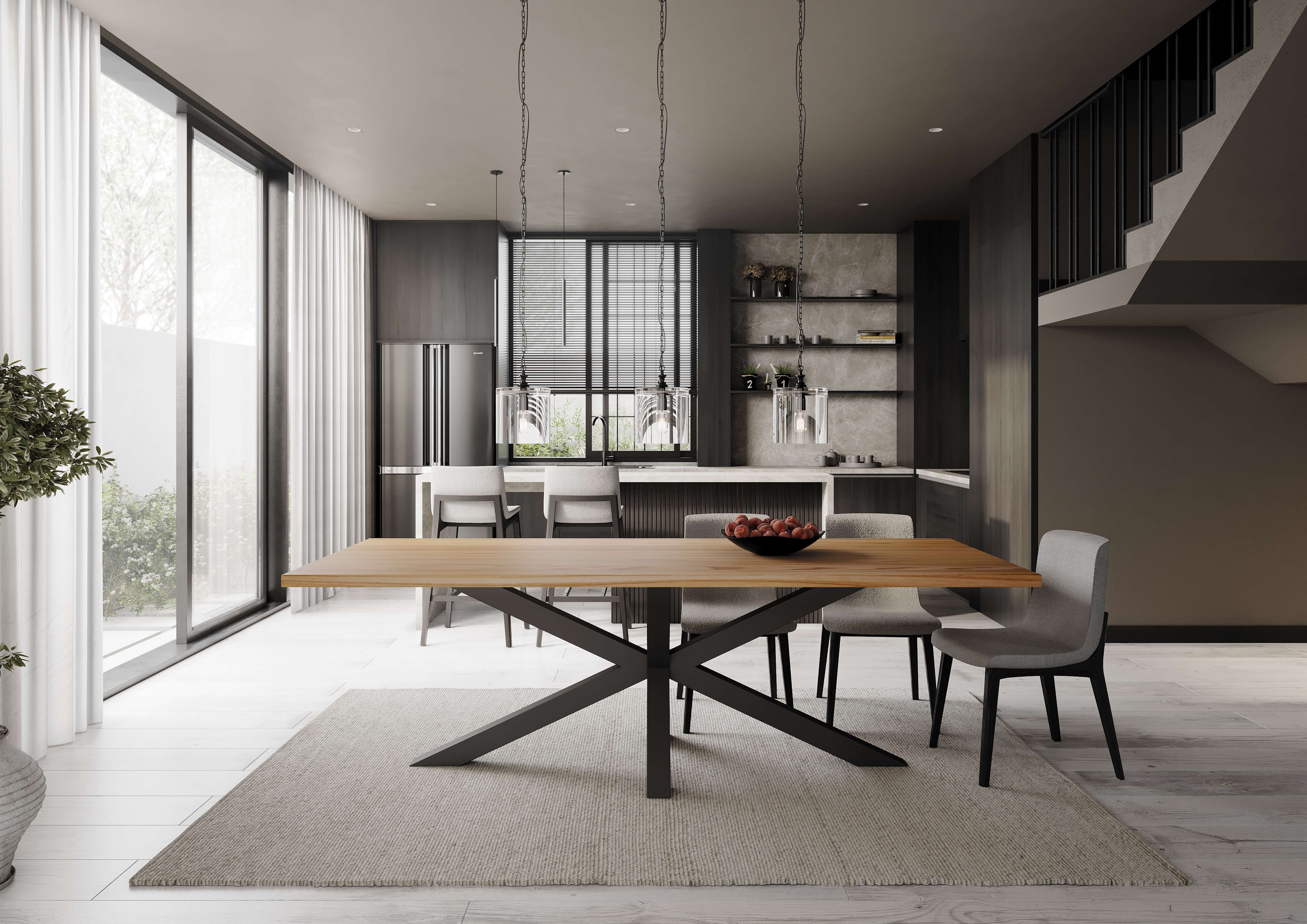 Oak Rectangular Dining Table — view or finish 2