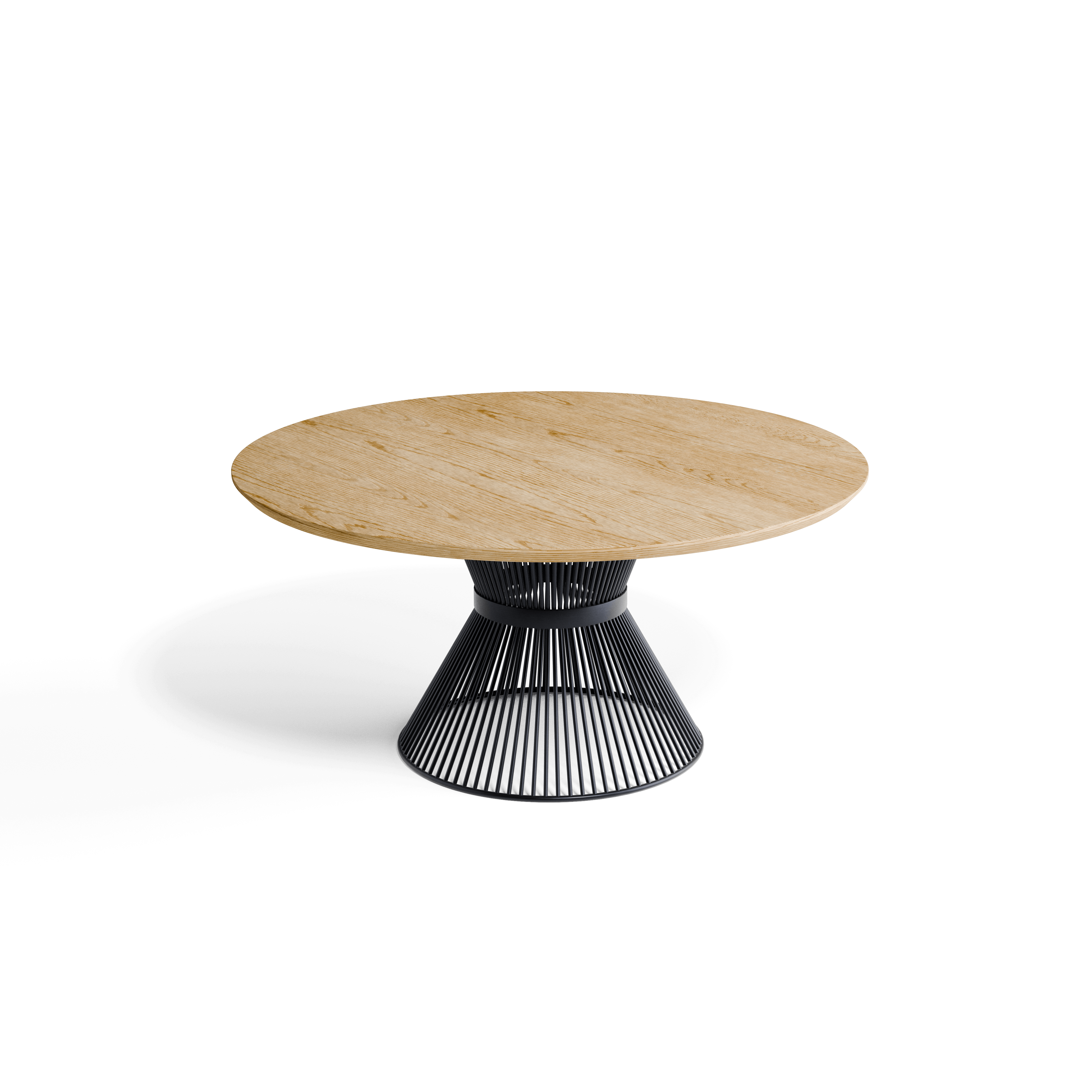 Oak Circular Dining Table — view or finish 2