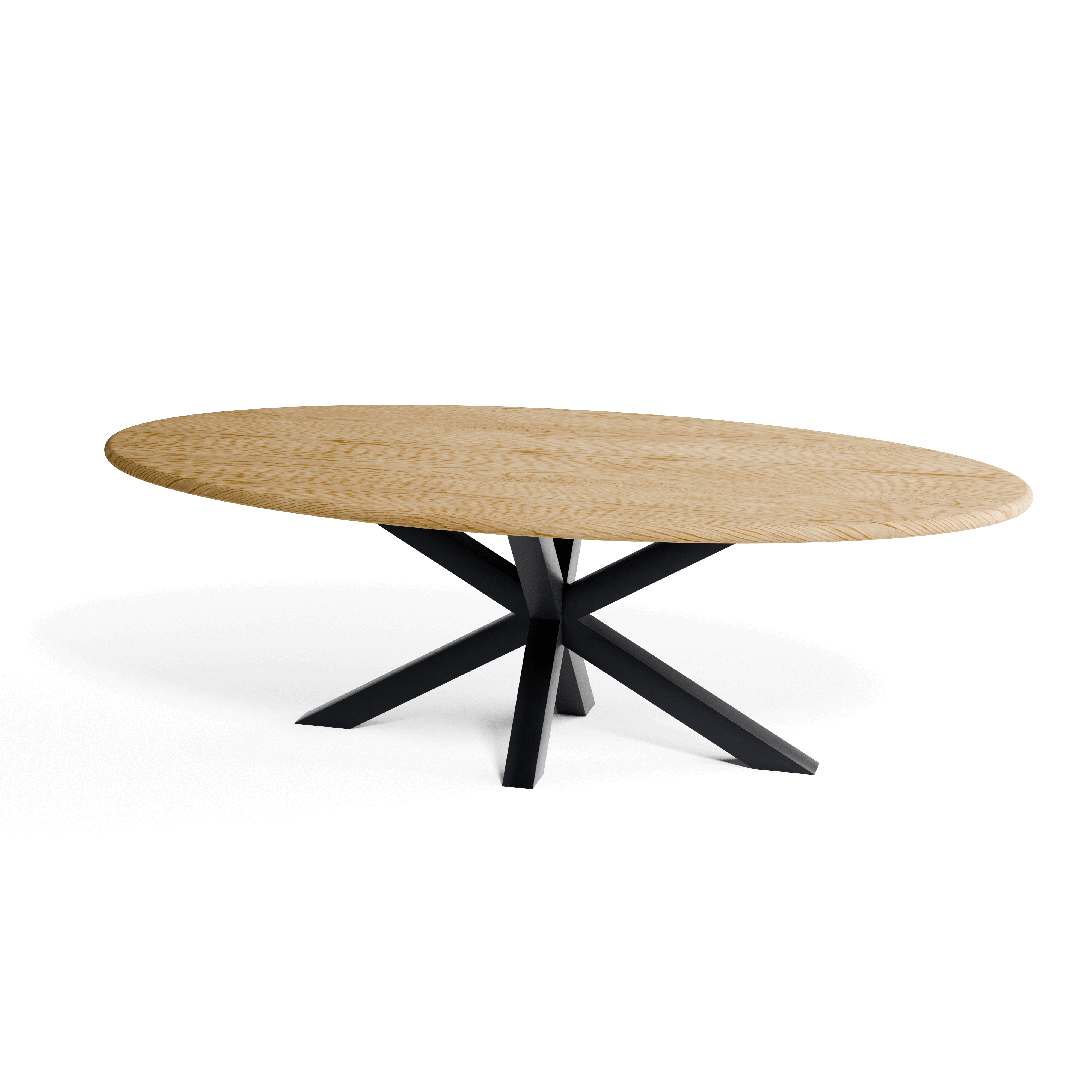 Oak Ellipse Dining Table — view or finish 9