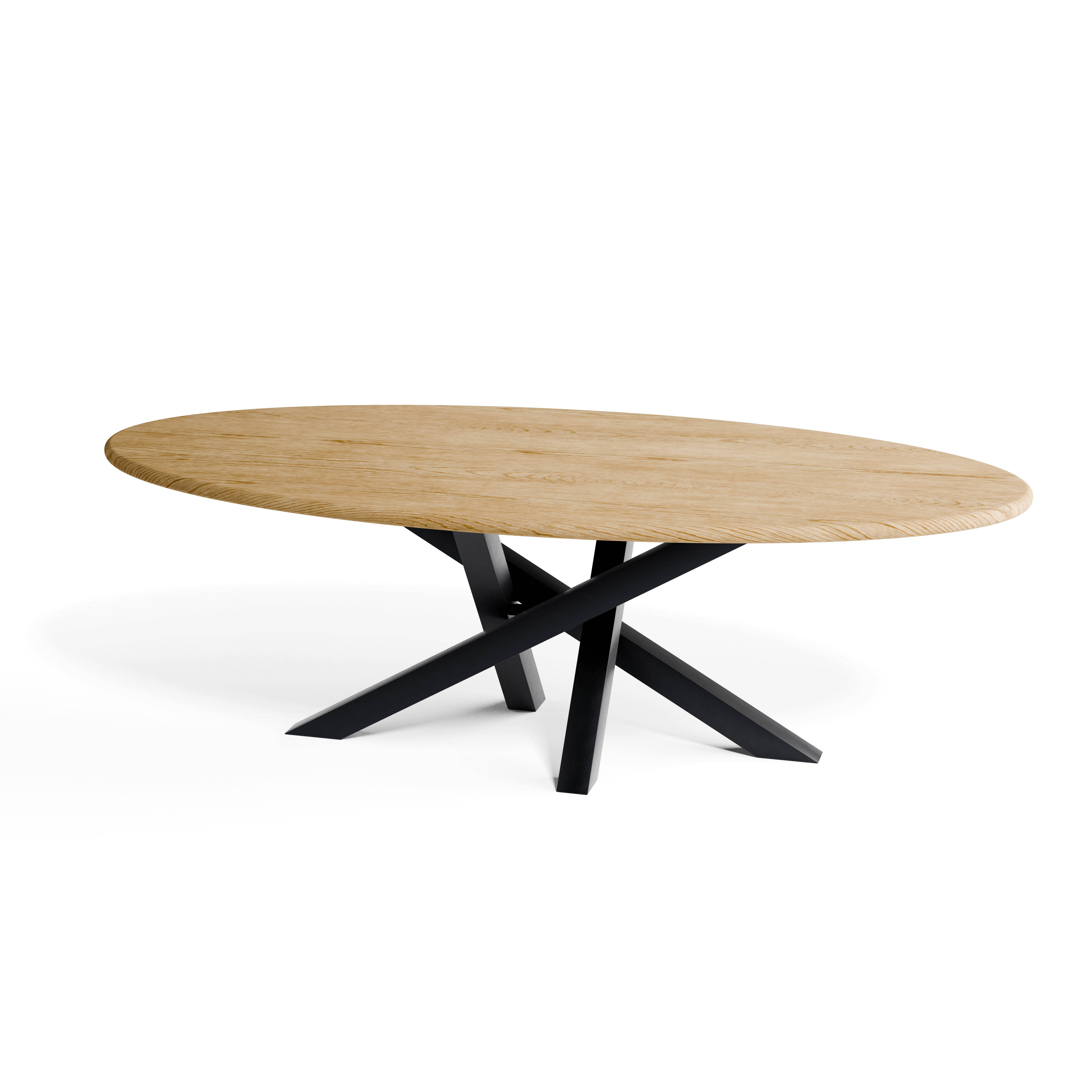 Oak Ellipse Dining Table — view or finish 8