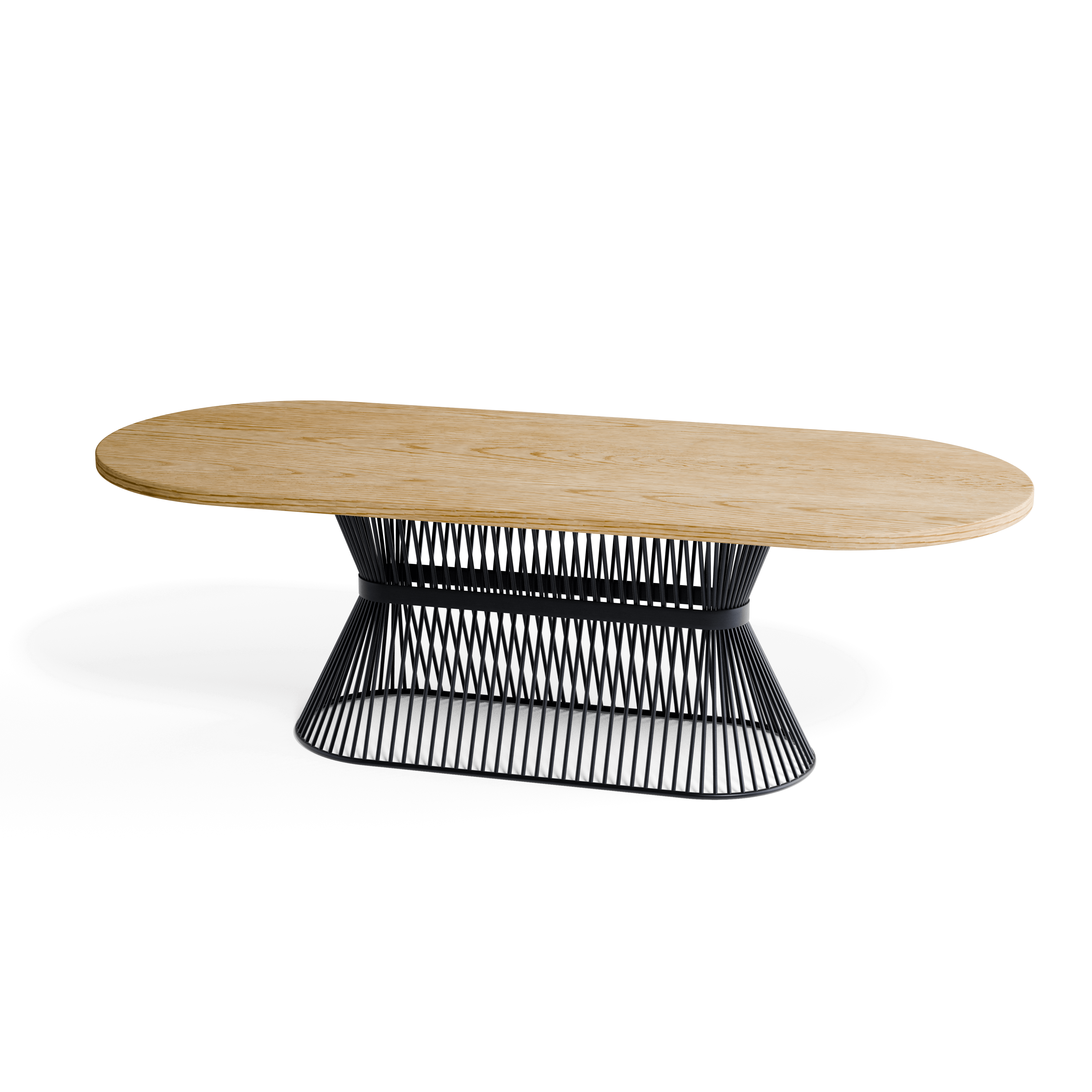 Oak Racetrack Dining Table — view or finish 6