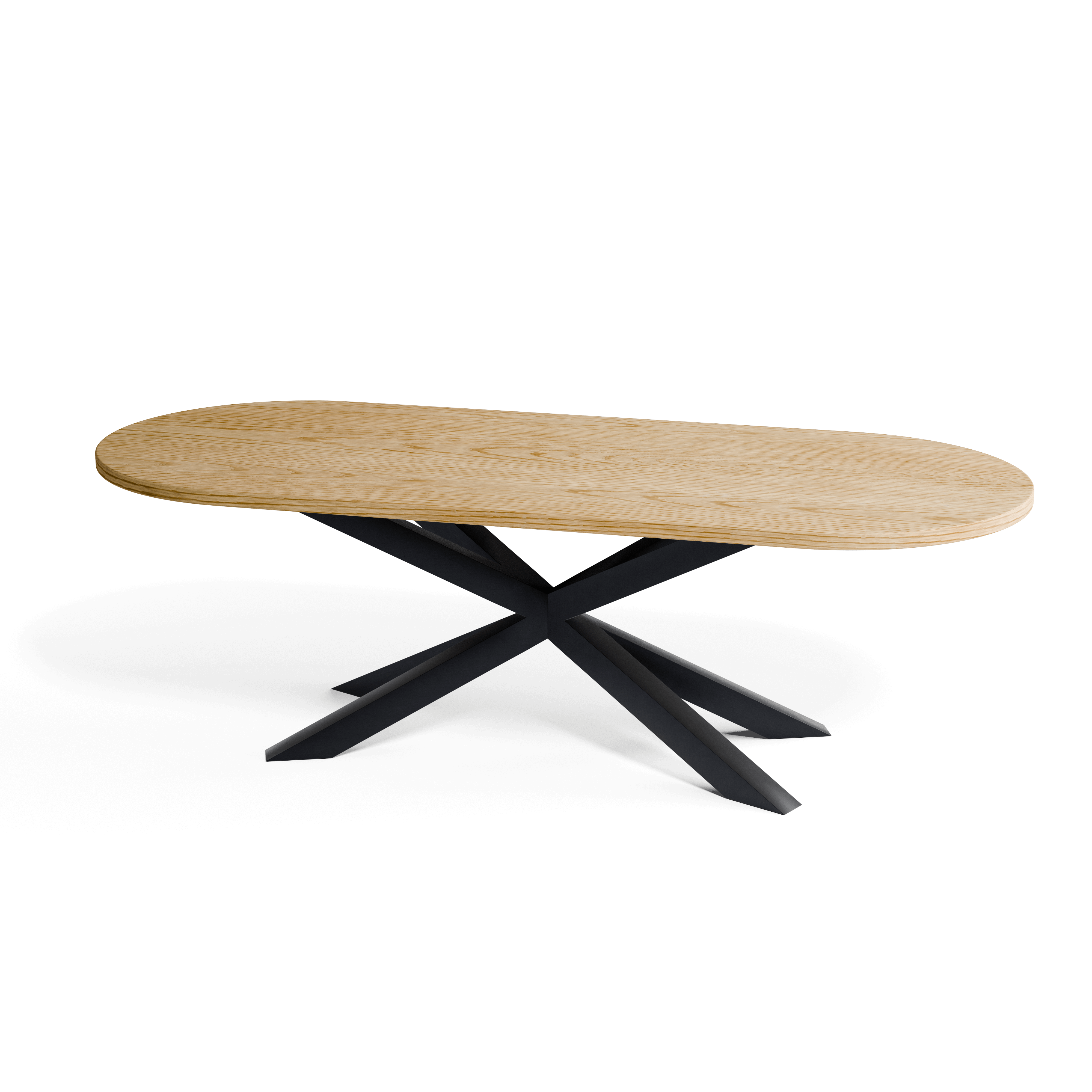 Oak Racetrack Dining Table — view or finish 5