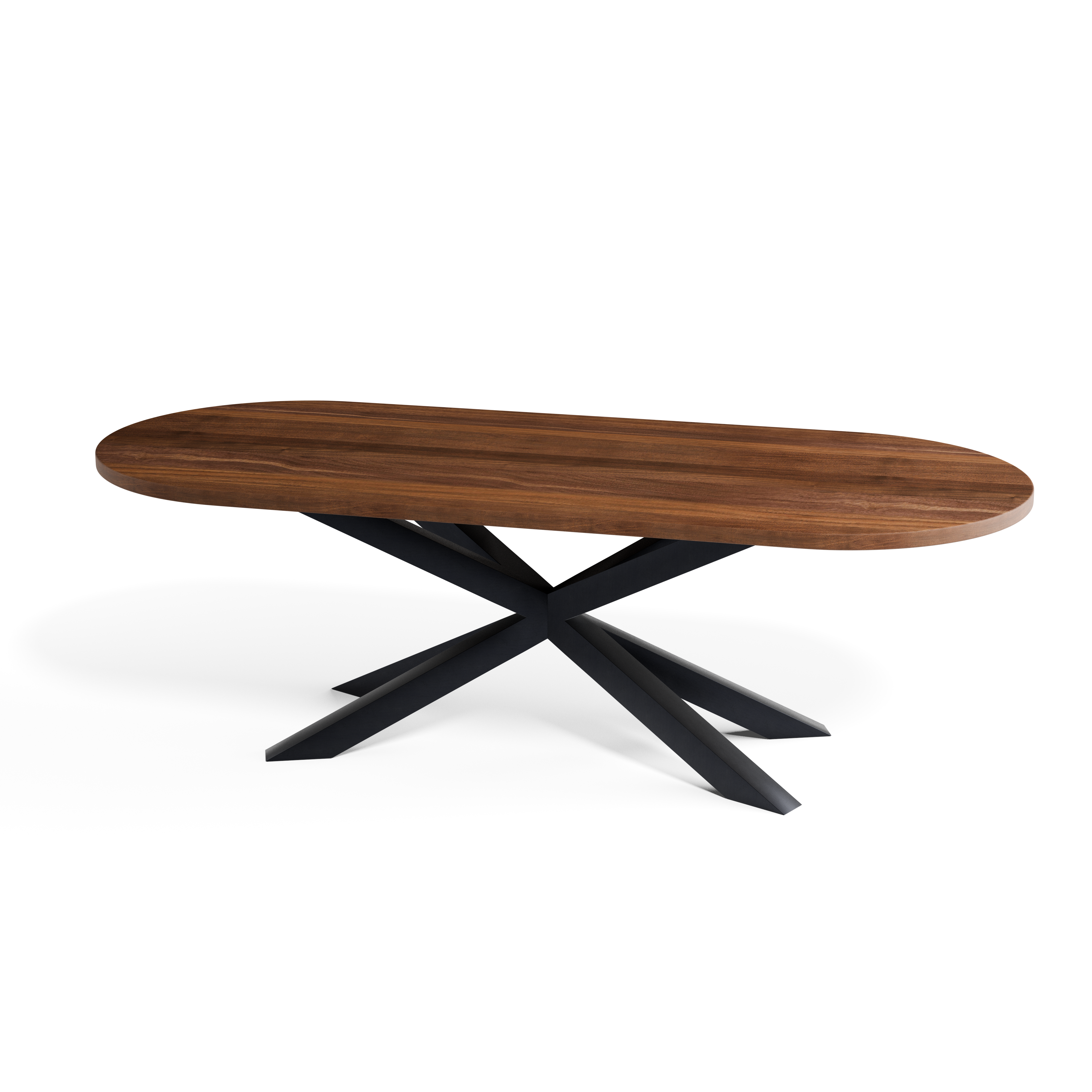 Walnut Racetrack Dining Table — view or finish 6
