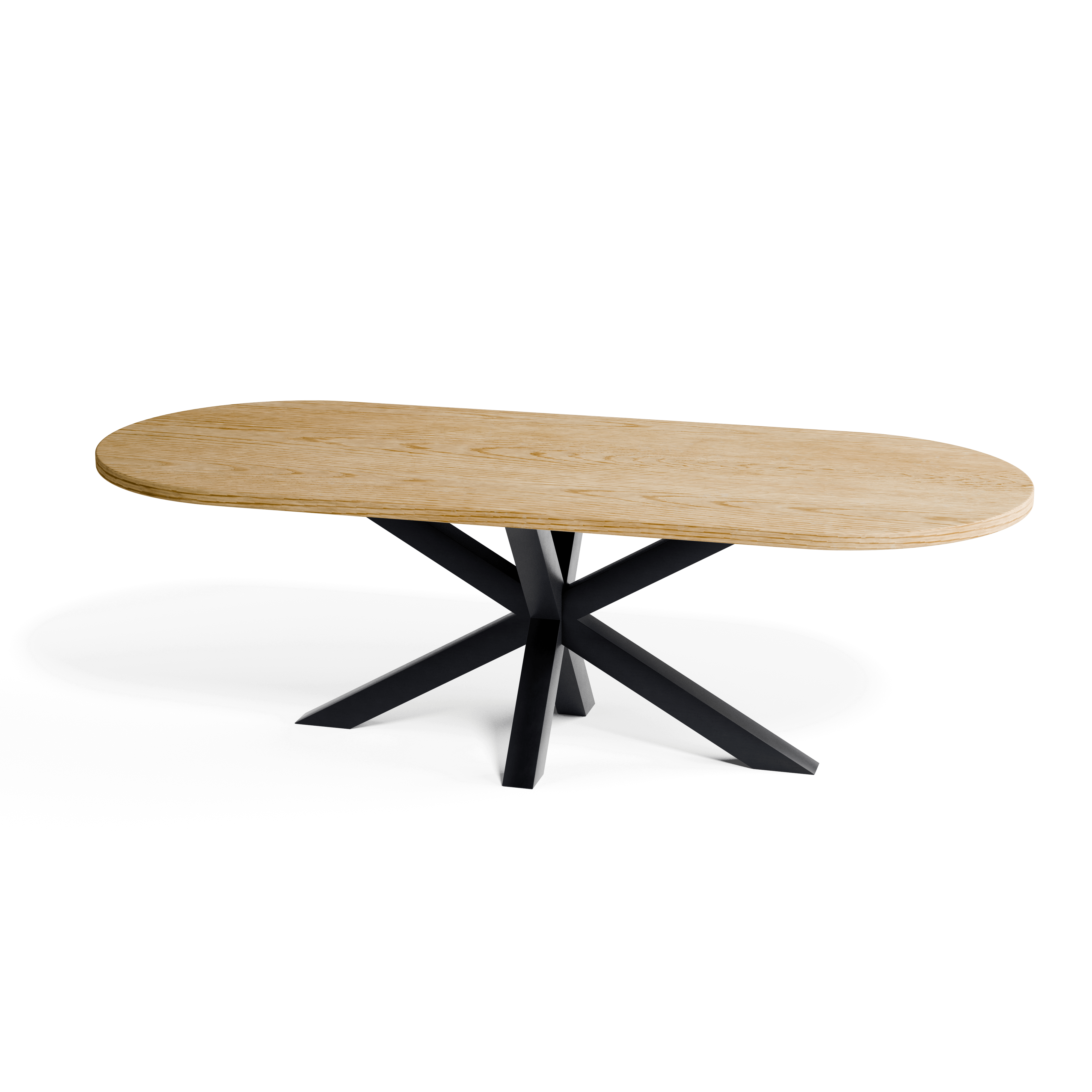 Oak Racetrack Dining Table — view or finish 4