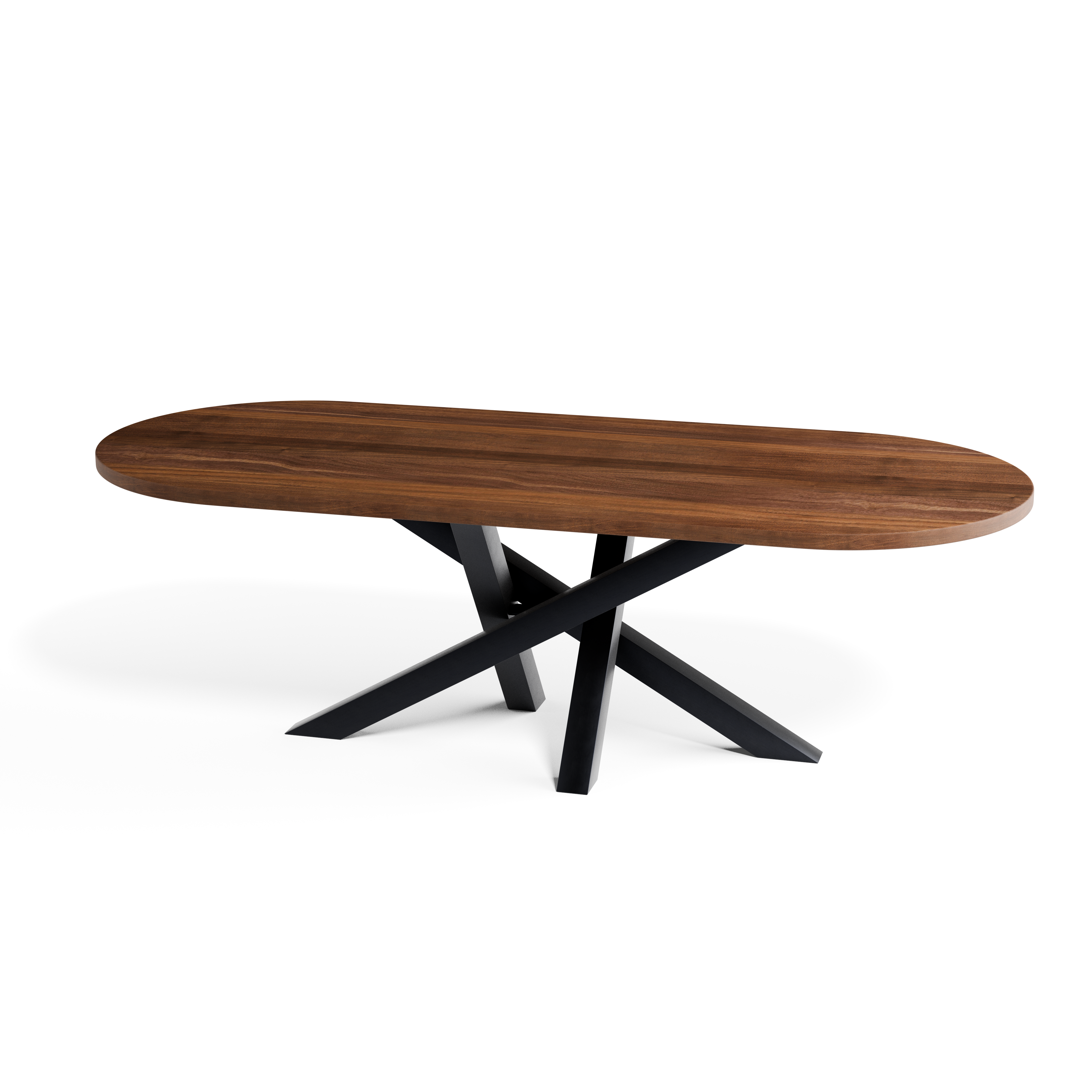 Walnut Racetrack Dining Table — view or finish 7