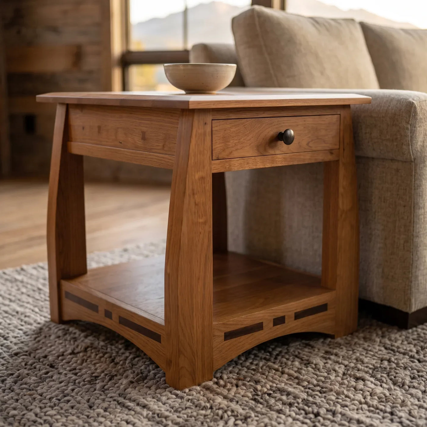 African Inlay End Table