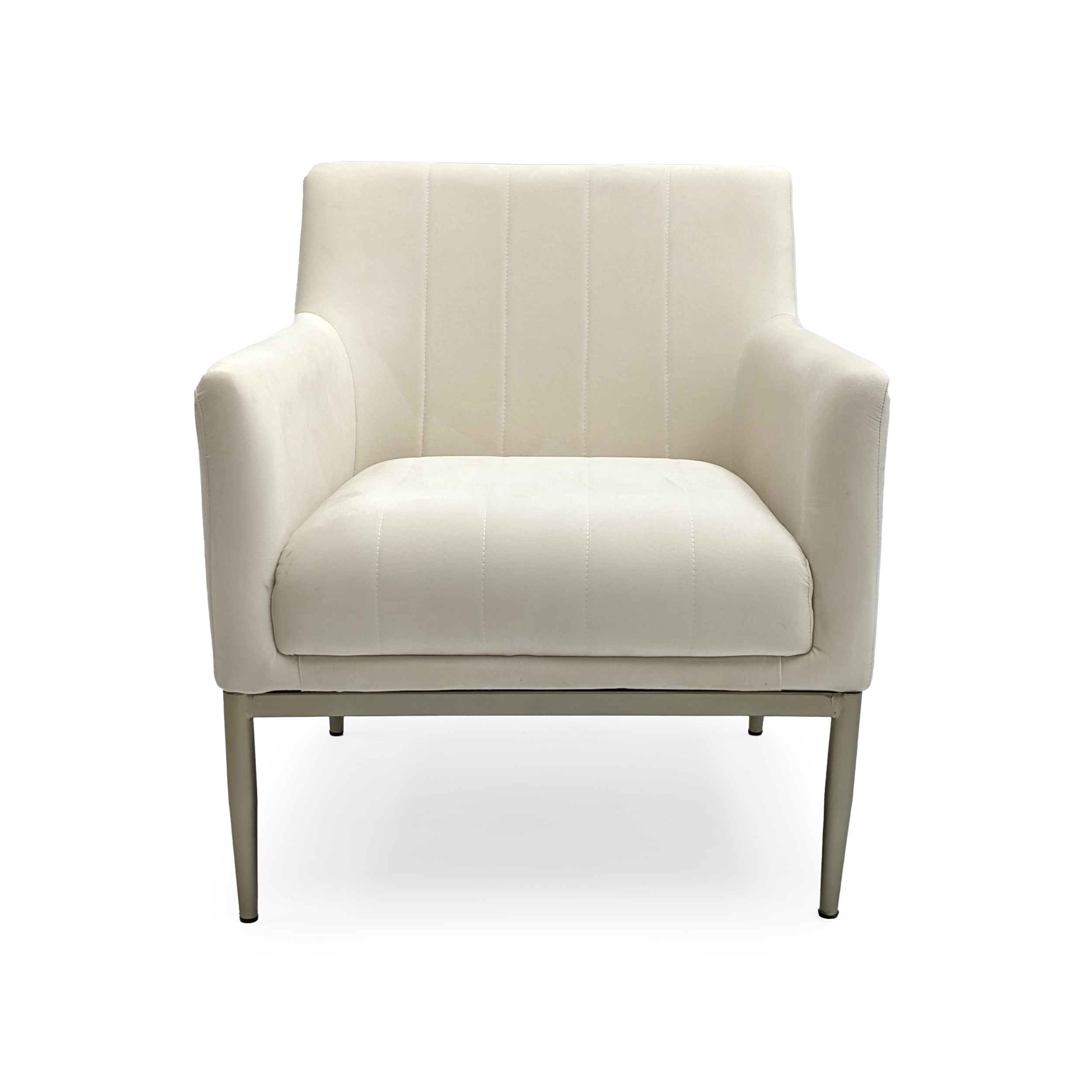 White Velvet Arm Chair