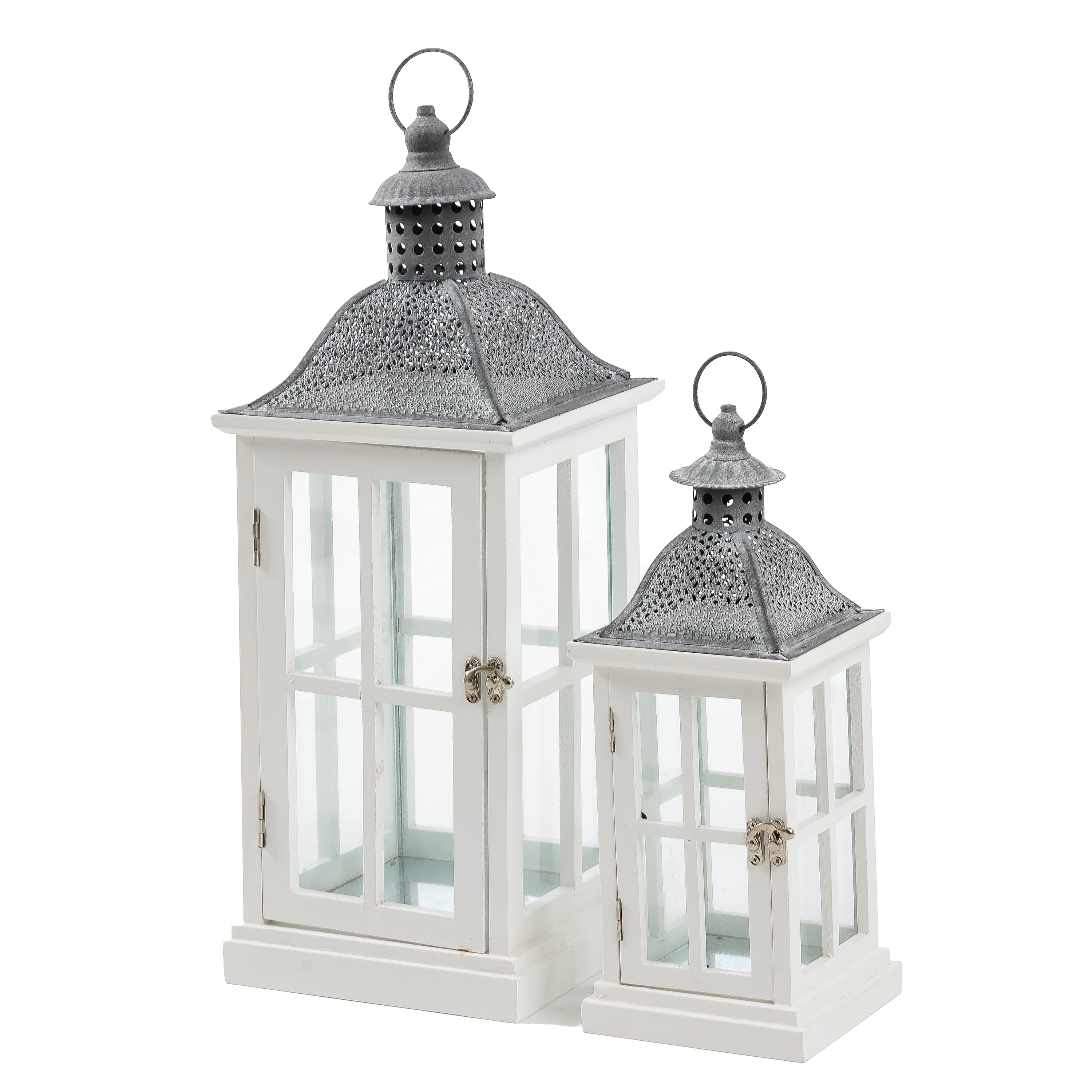 Elise White Lantern Set (Set of 2)