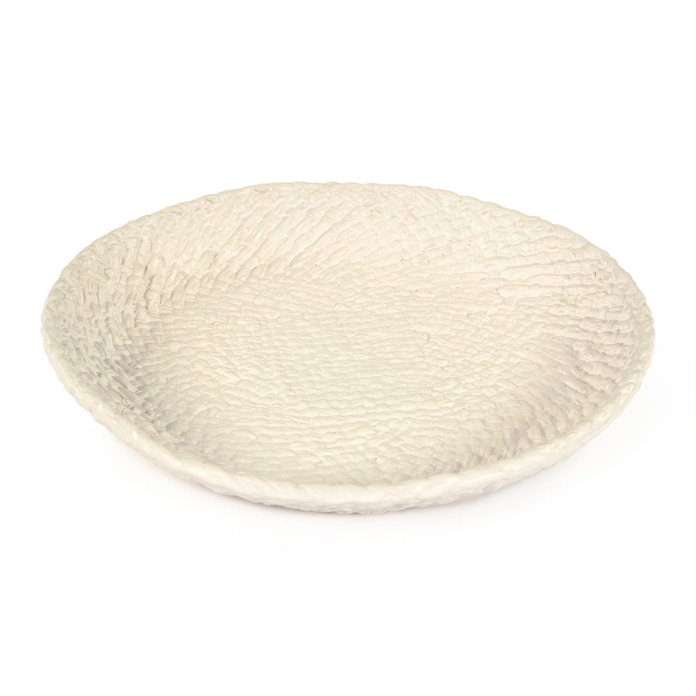 White Cross Weave Platter Small