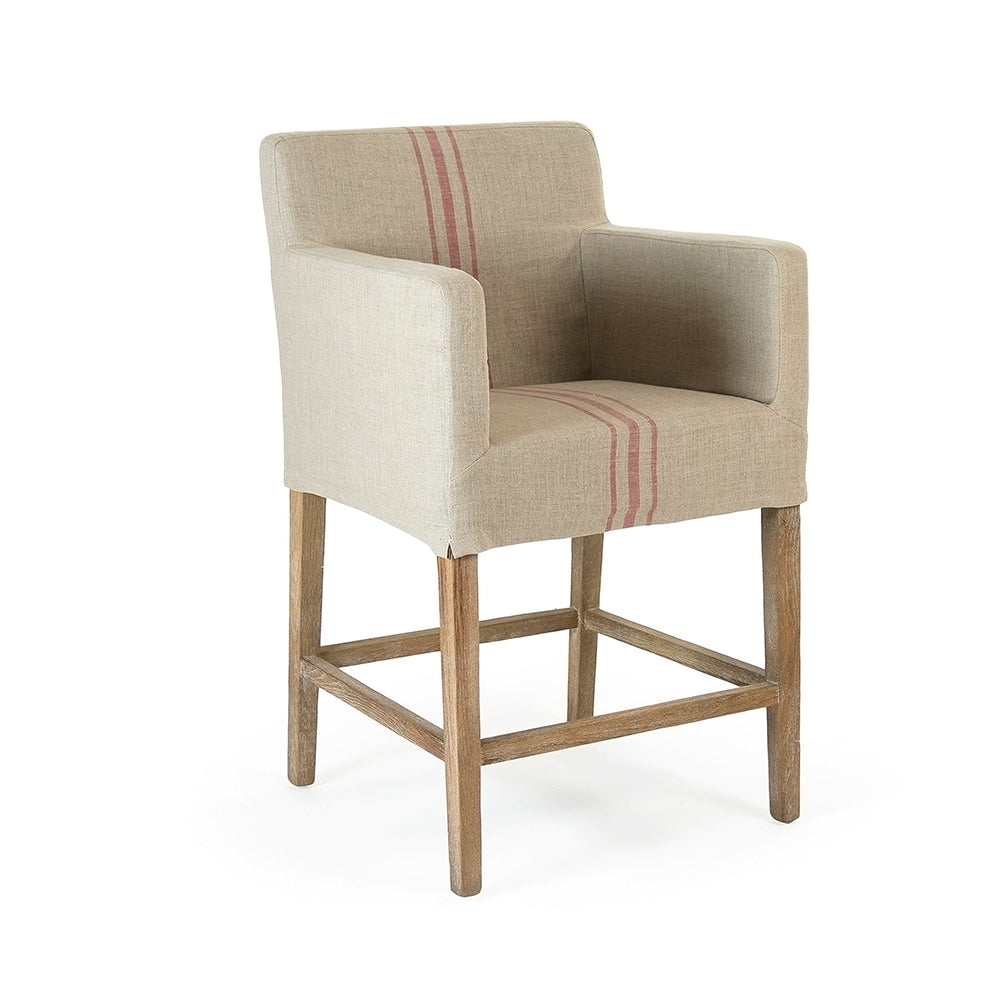 Avignon Slipcover Counter Stool Red Stripe